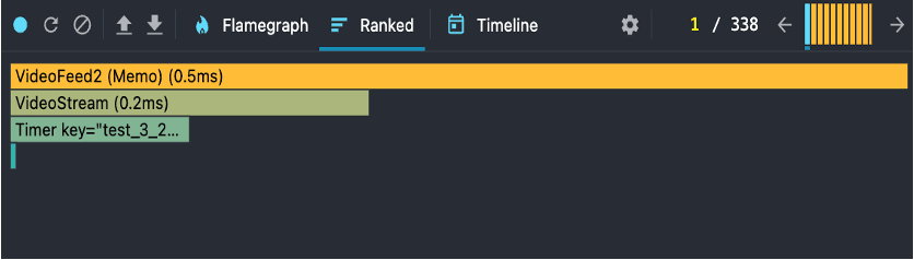 최적화 후 · React Profiler 338회 렌더링